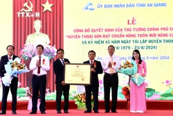 An Giang công bố Thoại Sơn đạt chuẩn huyện nông thôn mới nâng cao