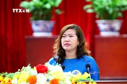 Bà Nguyễn Thị Ngọc Điệp, Thành ủy viên, Bí thư Quận ủy Thốt Nốt được bầu giữ chức vụ Phó Chủ tịch UBND thành phố Cần Thơ. Ảnh: Ngọc Thiện - TTXVN