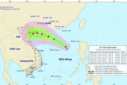 Vùng áp thấp trên biển Đông đã mạnh lên thành áp thấp nhiệt đới