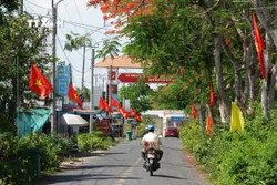 “Đường cờ Tổ quốc” tại xã Trường Xuân A, huyện Thới Lai (Cần Thơ) vừa mới khánh thành. Ảnh: TTXVN phát